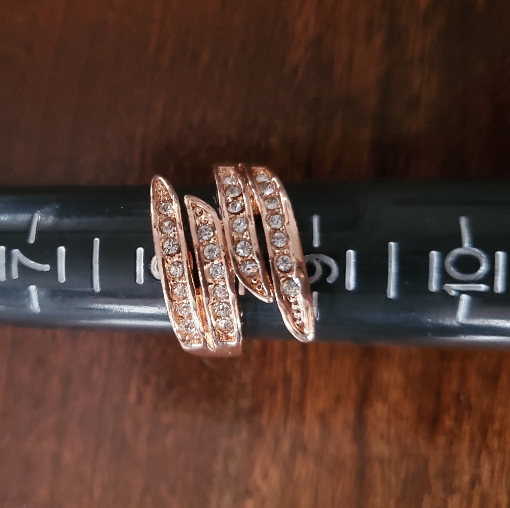 Rosegold Rhinestone Ring Sz 8.25